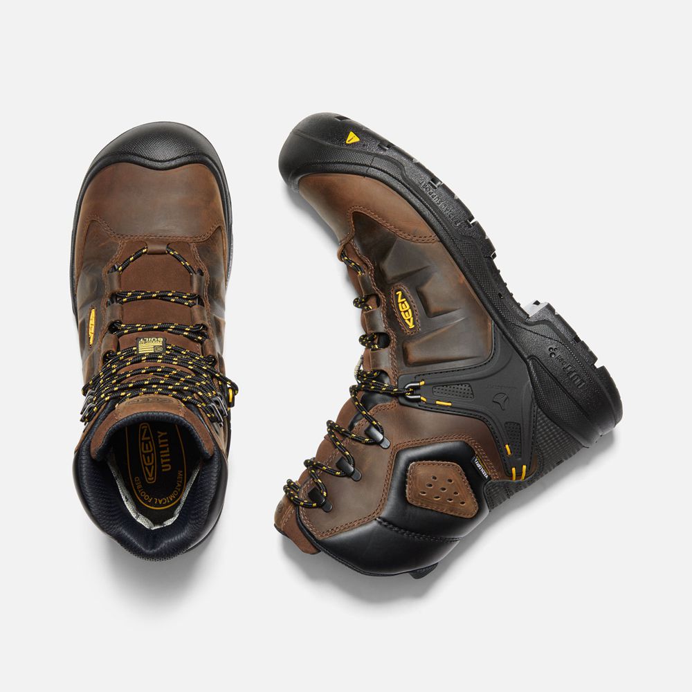 Keen Laarzen Heren Bruin - Dover 8\" Insulated Waterproof (Carbon-Fiber Toe) - 36512-JEST